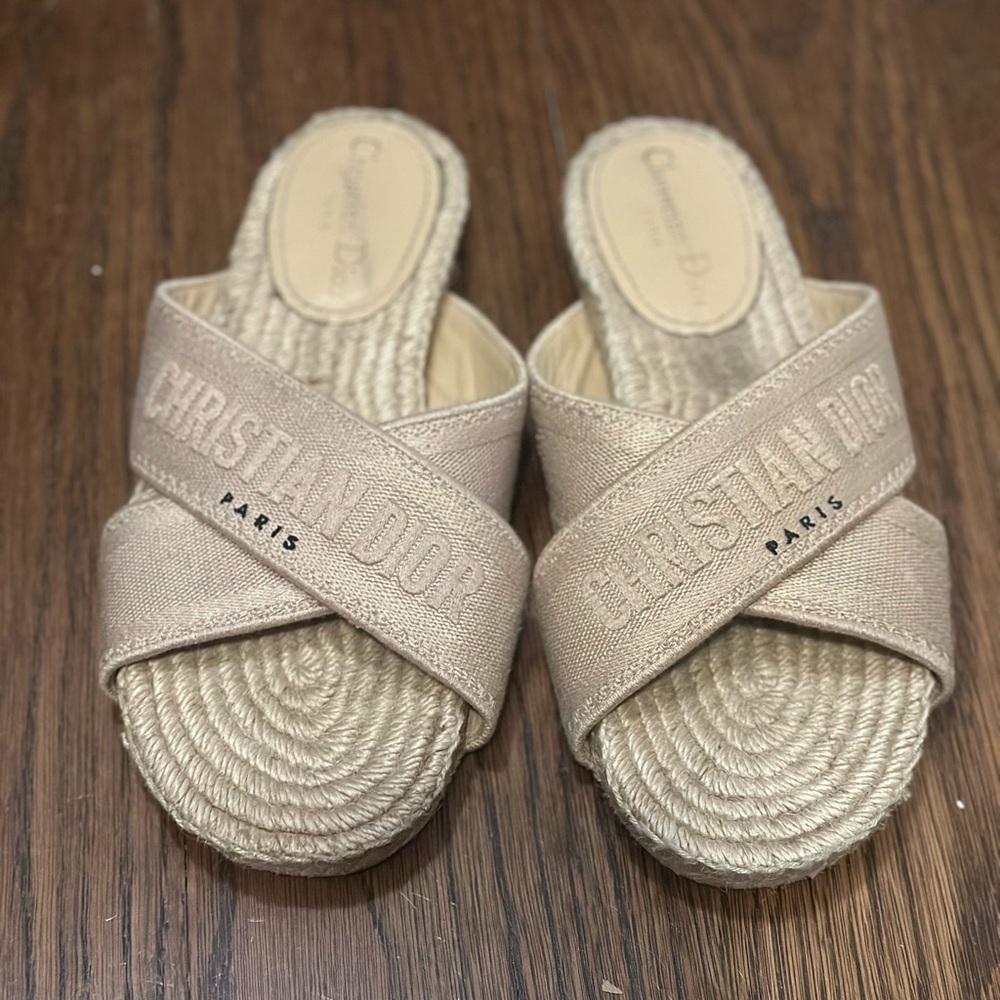 DIOR espadrille logo sandals. Size 36.5